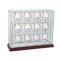 Perfect Cases Perfect Cases 12UPBSB-C 12 Baseball Upright Display Case; Cherry 12UPBSB-C